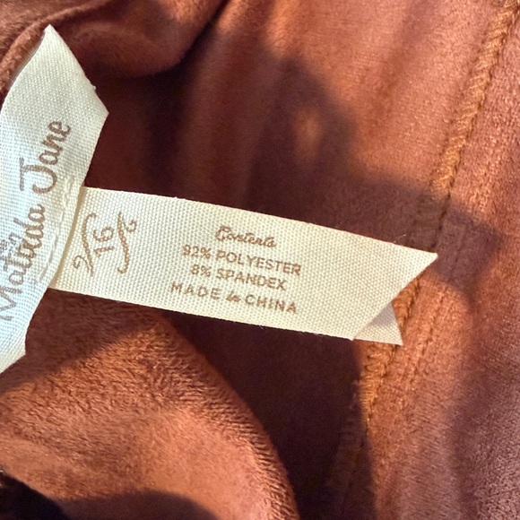 MATILDA JANE Faux Suede Rust Moto Jacket Sz 16 - Picture 5 of 7